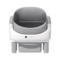 Bac à litière automatique à nettoyage automatique avec télécommande, design ouvert, capacité de 4 L, toilette intelligente pour chats domestiques et chats d'intérieur
