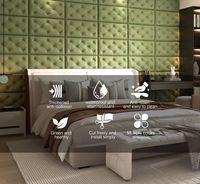 Paneles de Pared 3D de Cuero Impermeable, Acolchado de Espuma XPE Autoadhesivo, Revestimiento de Pared Anticolisión para Decoración de Sala de Estar