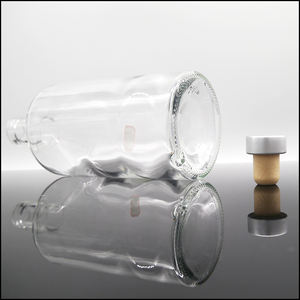 Chiaro <span class=keywords><strong>bottiglia</strong></span> di vetro vuoto per liquori Gin Whisky Vodka vino di ghiaccio con sughero sintetico personalizzato Botella de zumo de <span class=keywords><strong>cristal</strong></span> - Product Image 4