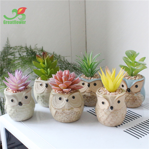 Maceta de cerámica para búho, maceta para <span class=keywords><strong>suculentas</strong></span>, bonsái artificial <span class=keywords><strong>con</strong></span> forma de mini pájaro, maceta de cerámica - Product Image 5