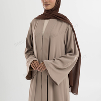 Ensemble Abaya Femme Musulmane Chaud et Élégant en Taupe avec Logo Personnalisé, Robe Modeste, Marque Privée, Échantillonnage Rapide, Commande en Gros, Fabricants