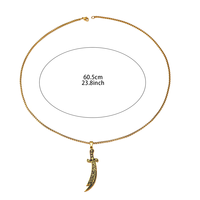 Pendentif Émail Scimitar Zulfiqar Épée Couteau Ali Chia Coran Islamique en Acier Inoxydable Bijoux de Mode Collier Vente en Gros