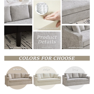 Sofá Cama Modular en Forma de L con Diseño Moderno <span class=keywords><strong>y</strong></span> Funda de Tela para Sala de Estar, Sofá Casual de Tres Plazas de Fábrica China - Product Image 3