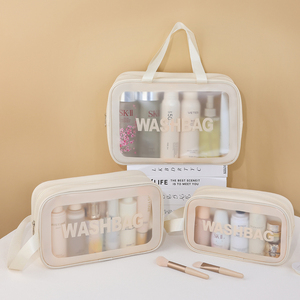Bolsa <span class=keywords><strong>de</strong></span> cosméticos con letras <span class=keywords><strong>en</strong></span> inglés, bolsa <span class=keywords><strong>de</strong></span> cosméticos <span class=keywords><strong>de</strong></span> <span class=keywords><strong>viaje</strong></span> <span class=keywords><strong>de</strong></span> cuero PU <span class=keywords><strong>de</strong></span> PVC para maquillaje, champú, Gel <span class=keywords><strong>de</strong></span> ducha, bolsa <span class=keywords><strong>de</strong></span> lavado para campamento - Product Image 5
