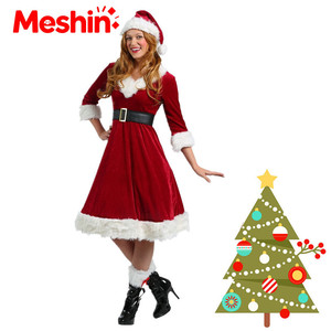 Meshin 2026 Nuevo Vestido Largo de Poliéster de Manga Media para Navidad, Disfraz de Escenario para Adultos, Conjunto de Traje de Cosplay para Mujer - Product Image 1