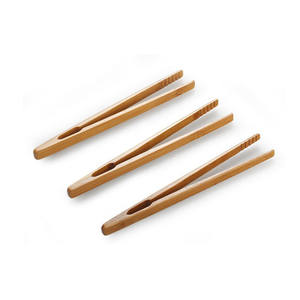 Natural Bamboo Toast <strong>Tongs</strong>, Toast Long <strong>Tongs</strong> With Anti-slip Design BBQ Clip Clamps - Product Image 1