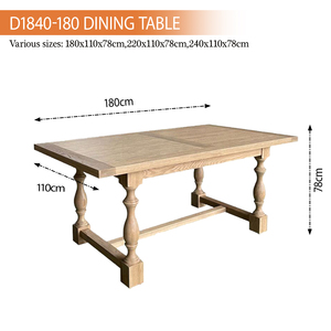 <span class=keywords><strong>Table</strong></span> de banquet rectangulaire rustique en chêne massif, style antique français, pour mariage, salle à manger, cuisine, extérieur, fête, D1840-180 - Product Image 4