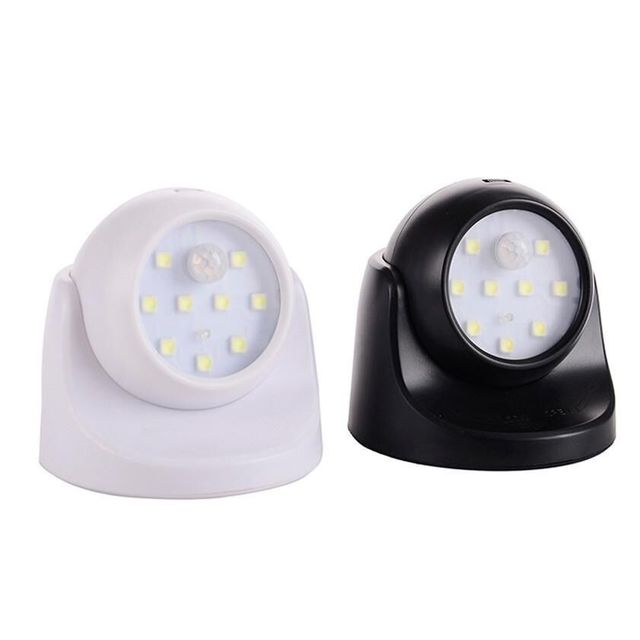 Hot Sale Adjustable Angle Battery Powered Motion Sensor Light 9 LED Motion Detecting Light for House Walls Garage Yard Porch