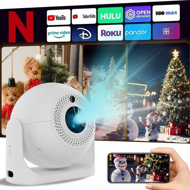 JY360 PRO Projector - Intelligent High-Definition Electronic Focusing Projector - Wireless Shared Screen Projector
