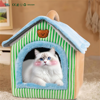 Lit pour animaux de compagnie en forme d'ours, chaud, amovible et lavable, avec logo personnalisé, vente en gros OEM d'usine, pour chats et petits chiens