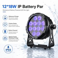 Projecteurs LED RGBWA UV 12*18W à piles, étanches IP65, sans fil, avec télécommande DMX pour événements, discothèques et clubs