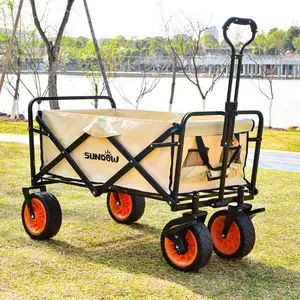 Wholesale Price Camping Storage Garden Cart Wagon Portable Flexible Lounge Push Wagon