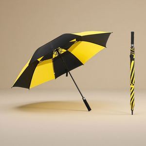 Accepted Custom Logo Modern Multicolor Outdoor <b>Windproof</b> 190T Pongee Fabric Double Layer Golf Straight <b>Umbrella</b> for Travel - Product Image 5