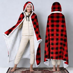 Couverture enveloppante en polyester sherpa rembourrée, personnalisée, originale, chaude pour l'hiver, pour regarder la télévision, le bureau, la pause déjeuner, la sieste - Product Image 1