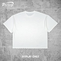 PEERAGE personnalisé hommes surdimensionné DTG impression graphique boîte coupe T-shirt en détresse lourd 100% coton Boxy Fit Crop T-shirt hommes