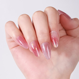 Oeil de chat américain européen Ins 3D autocollants pour ongles poudre d'oignons scintillants imperméables décalcomanies pour manucure française plastique transfrontalier - Product Image 5