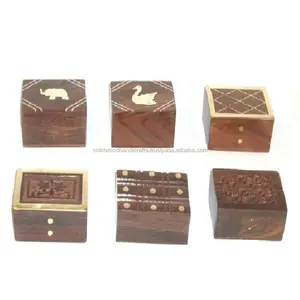 LATEST DESIGN WOODEN <b>TRINKET</b> <b>BOXES</b> WITH BRASS INLAY ANTIQUE DESIGN PRODUCT WITH CHEAP PRIZE - Product Image 1