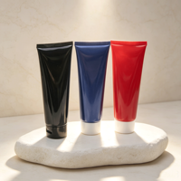 Tube cosmétique compressible en PE noir imprimable avec bouchon à vis 30ml 50ml 100ml 150ml 200g Emballage vide pour crème de soin et nettoyant HY