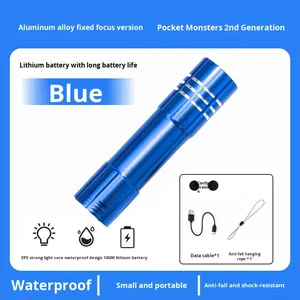 Đèn pin <span class=keywords><strong>mini</strong></span> LED cường độ cao, sạc lại bằng pin Lithium-Ion, siêu sáng, thời lượng pin siêu dài, có thể điều chỉnh độ sáng, zoom được, tích hợp <span class=keywords><strong>laser</strong></span>. - Product Image 3