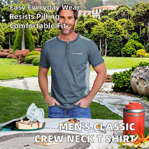 เสื้อยืดคอกลมแขนสั้นผู้ชายสไตล์คลาสสิคสำหรับฤดูร้อน ผ้าเนื้อหนา 280 กรัม พิมพ์ลายดิจิทัล ดีไซน์เรียบง่าย - Product Image 2