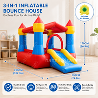 Maison de jeu gonflable sûre et non toxique pour enfants, facile et rapide à gonfler, portable et idéale pour les fêtes d'anniversaire dans le jardin.