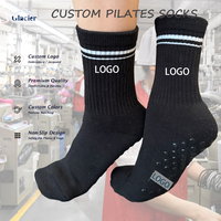 Chaussettes de sport en coton doux antidérapantes personnalisées Glacier Premium pour le yoga, le Pilates, la barre et les entraînements à domicile