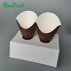 Runxing custom logo printing <strong>bubble</strong> <strong>waffle</strong> paper <strong>cones</strong> disposable anti-humidity and greaseproof coating  kraft paper - Product Image 4