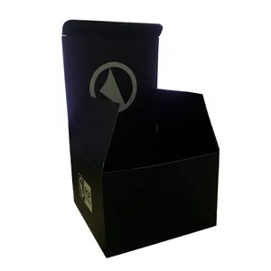 Nouvelle Mode Noir Chapeau Boîte Emballage Personnalisé Feuille D'argent Logo Boîte D'expédition Pour Hommes Chapeau Boîtes En Gros