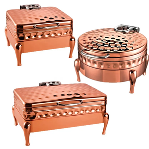 9L Rectangular Roll Top Chafers Stainless Steel Buffet <strong>Server</strong> for Hotel &amp; Restaurant Silver &amp; Gold Finish for Party <strong>Food</strong> Warmer - Product Image 6