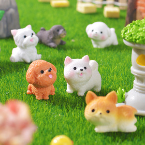 Figurines miniatures réalistes de chiot Border <span class=keywords><strong>Collie</strong></span> et d'ours en peluche, accessoires de décoration DIY, ornements de micro-paysage - Product Image 4