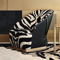 Fauteuil de loisirs individuel de luxe léger, design simple, haut de gamme, pour villa, salon, maison, imprimé léopard, style sauvage