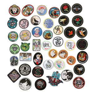 Hot bán Custom made Nhiệt Báo Chí sắt-on ủng hộ Thiết kế động vật tròn vòng thêu các bản vá lỗi Phù Hiệu cho quần áo túi - Product Image 1