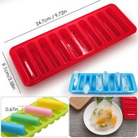 Bouteille d'eau étroite bac à glaçons 10 cavités réutilisable Mini bacs à glaçons en Silicone non toxique lavable au lave-vaisselle