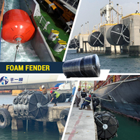 Fenders flottants en mousse solide bleue pour protection de quai, Fenders marins en mousse remplie pour navires
