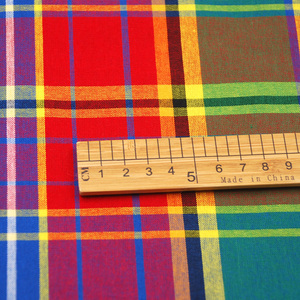 Bán Sỉ Vải Dệt May Chắp Vá Màu Trơn 21S 105gsm Vải Kiểm Tra Madras Kẻ Sọc - Product Image 2