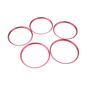 Aluminum Air Vent Trim Rings 5 Pack Red <b>Clip</b> On For <b>Car</b> Interior Decoration - Product Image 1