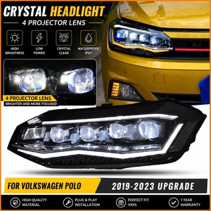 ไฟหน้ารถยนต์สำหรับ <span class=keywords><strong>Volkswagen</strong></span> VW <span class=keywords><strong>Polo</strong></span> 2019-2023 ชุดไฟหน้า LED อัตโนมัติ อัพเกรดคริสตัลไบโฟคอล 4 เลนส์ พร้อมอุปกรณ์เสริม - Product Image 2