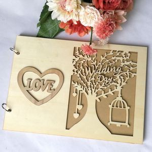 Wholesale Creative Wooden Wedding Guest Book for <b>Engagement</b> Memory Message and Party <b>Decoration</b> Dropshipping - Product Image 4