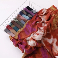 Pañuelo/Chal de Viscosa Modal 2026 con Estampado Digital de Doble Cara, Estilo Pintura al Óleo Tie-Dye, Degradado Étnico Musulmán, Tejido Arrugado