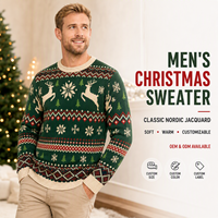 Maßgeschneiderte Vintage-Weihnachtspullover für Erwachsene, Herren und Familien im Partnerlook, dick gestrickt mit Hirschmuster