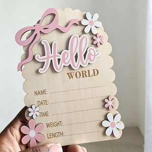 Letrero de Anuncio de Nacimiento, Letrero de Bienvenida al Mundo para el Hospital, Tarjeta <span class=keywords><strong>Ella</strong></span> Está Aquí, Ideas para Anuncios de Nacimiento - Product Image 5