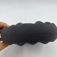 Polisseuse double face noire de 8 pouces à bord droit et surface ondulée, avec filetage interne, pour polissage de voiture en mousse, OEM, haute efficacité
