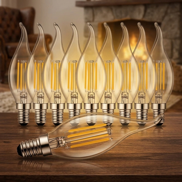 Dimmable C35 C35L E14 6W  E27 220V 110V Led Filament  Bulb Candle Light Warm Clear Amber  Chandelier