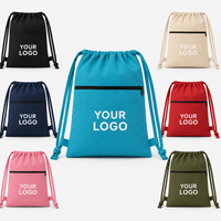 Sac à dos de sport robuste en toile de style fourre-tout avec cordon de serrage, idéal pour le marché européen, avec étiquettes tissées personnalisées