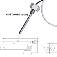 Sonde de température à thermistance NTC 10K/50K/100K B3950 ±1% Haute précision -40~250 ° Boîtier fileté C G1/8 pour chaudière industrielle