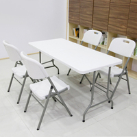 Benutzer definierte Großhandel tragbare klappbare Kunststoff Bankett Hochzeit Restaurant Outdoor Party Garten Camping Tische und Stühle für Veranstaltungen