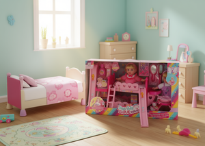 Happy Baby I Love Twin House Ensemble de poupées avec meubles et accessoires pour filles de 3 ans et plus - Product Image 2