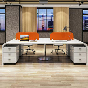 Postazione <span class=keywords><strong>di</strong></span> <span class=keywords><strong>Lavoro</strong></span> per Ufficio con Divisorio per 6 Persone, Moderna e Modulare, Open Space per 4 Persone - Product Image 2