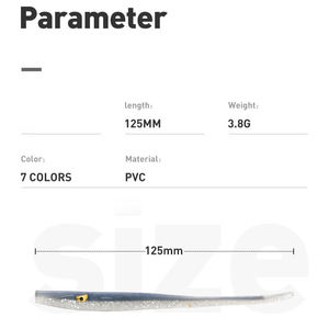 Color de doble cara 3,8G 125mm Single Tail Alien 3D Eyes Mini sin cabeza de plomo Gancho Loach Slow SinkingTrout Gusano Cebo suave - Product Image 3