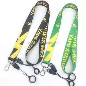 Custom Lanyards with Rubber Silicon Ring Pen Holder Lanyard for Promotion